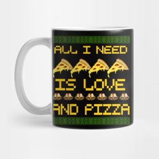 All i need is love and Pizza- pixel graphic Mug